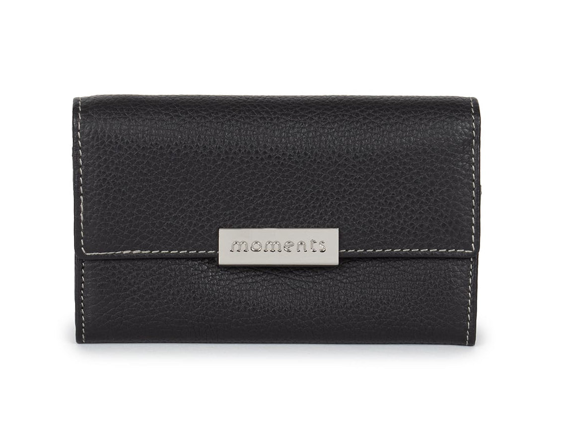 0228 Moments Ladies' Leather Wallet with Metal Detail