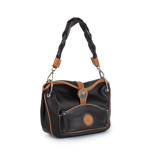 1135 Moments Leather Shoulder Bag with Braided Handle