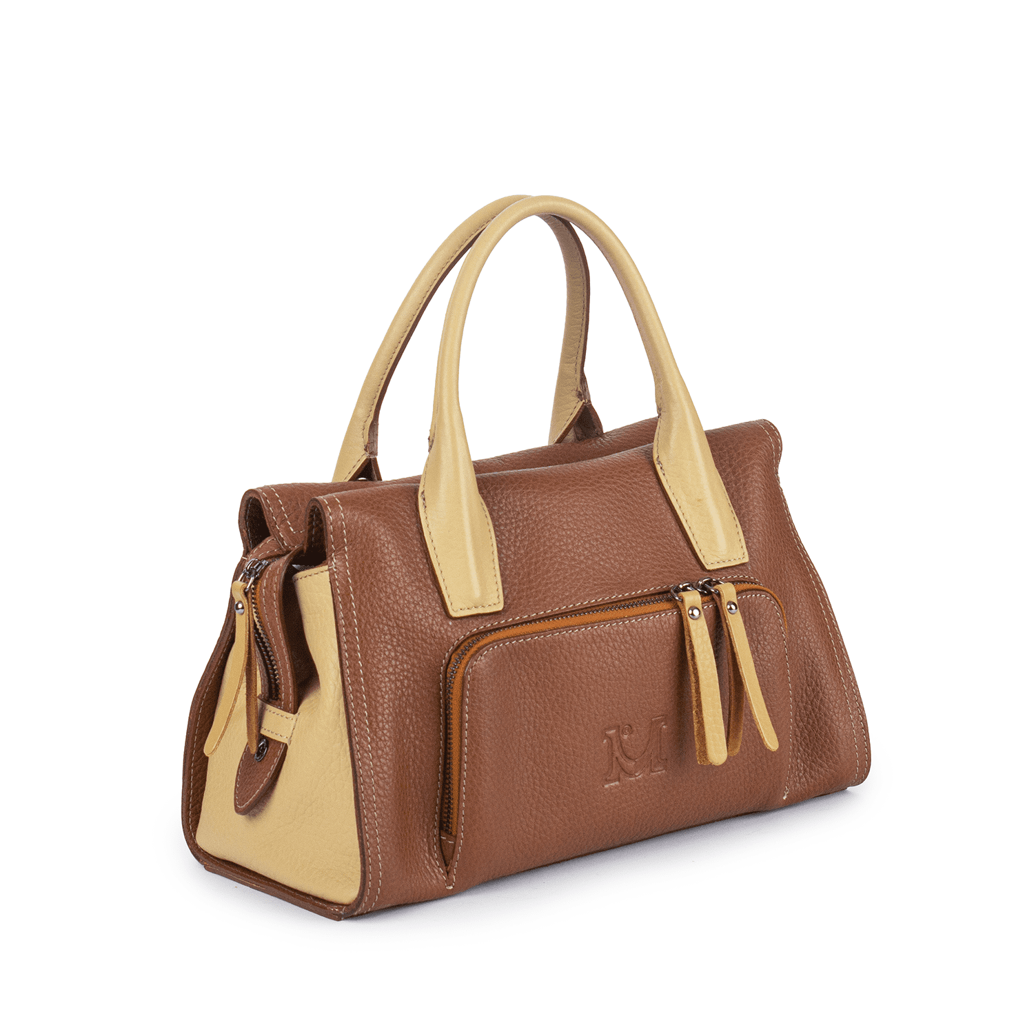 2746 Moments Grained Leather Bag with Front Pocket