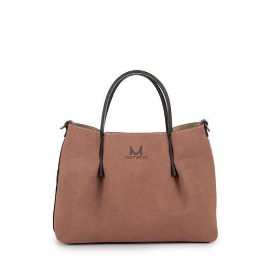 2711 Double Handle Bag with Cross Body Strap in Nubuck