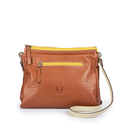 2734 Cross-body Bag in Nubuck with Double Zip Pockets