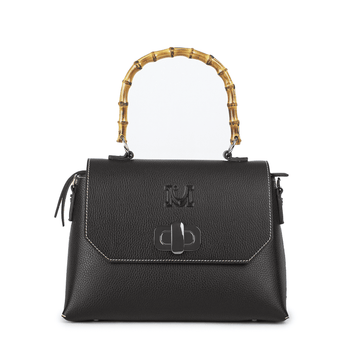 2629 Leather Bag with Bamboo Handle