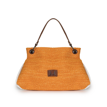 2921 Large Ladies Shopper in Raffia with Leather Trim