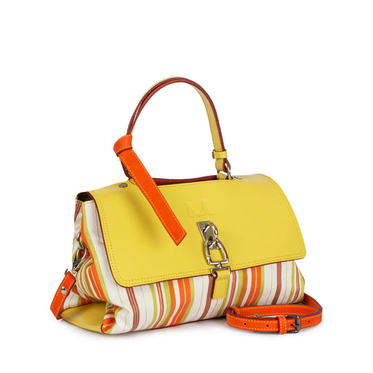 Moments 2963 Jacquard Bag with Leather Flap