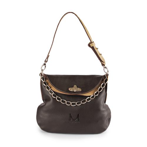 2737 Large Leather Bag with Chain Handle