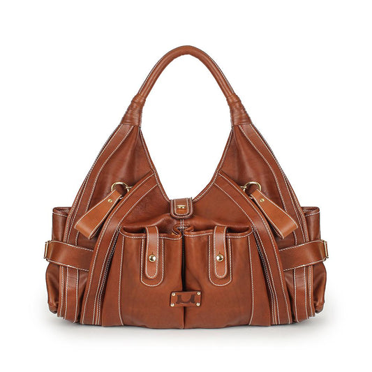 2625 Large Leather Bag with Contrast Stitch